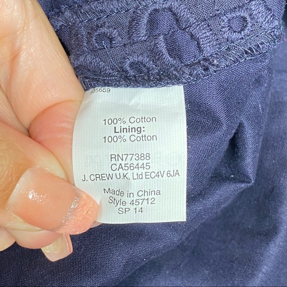 J. Crew Blue Eyelet Pencil Skirt Size 2 - Picture 4 of 6